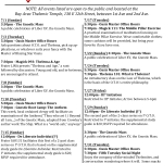 July 2012 Blazing Star Oasis schedule of events