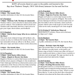 August 2012 Blazing Star Oasis schedule of events