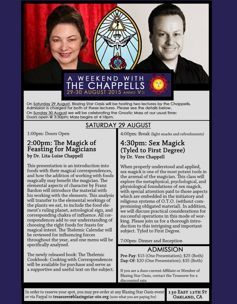 A Weekend with the Chappells - Aug 29-30, 2015